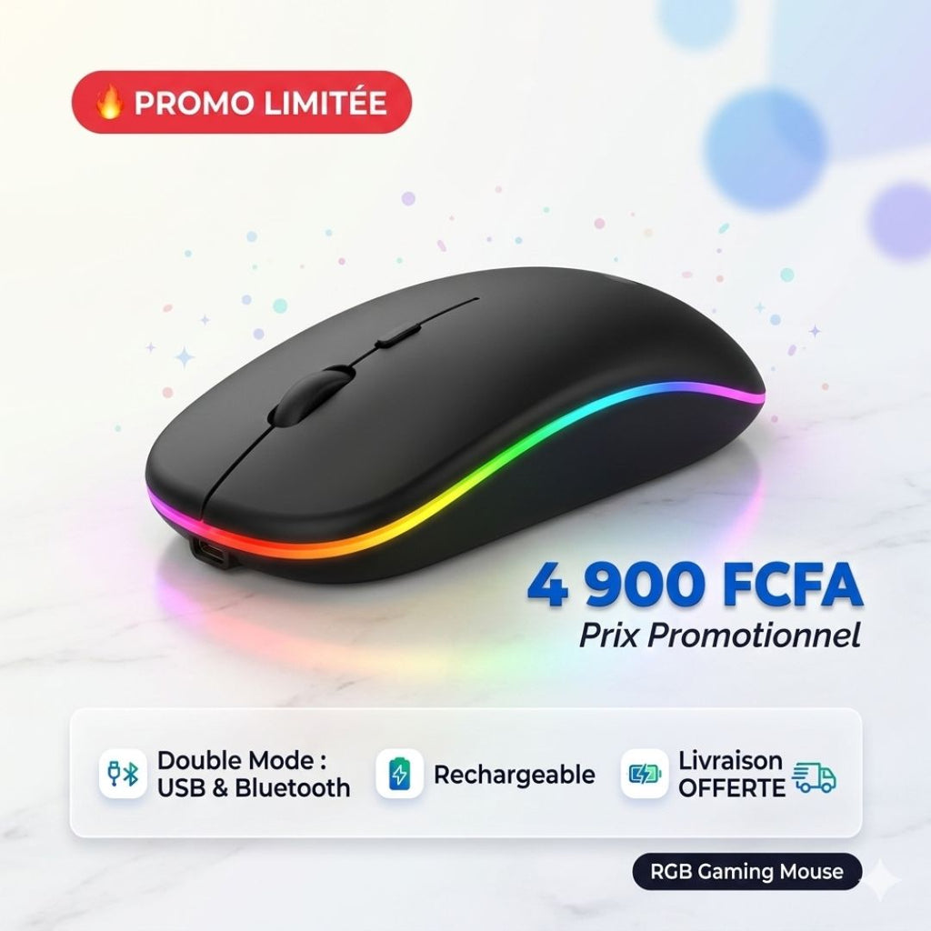 SOURIS RECHARGEABLE_USB ET BLUETOOTH