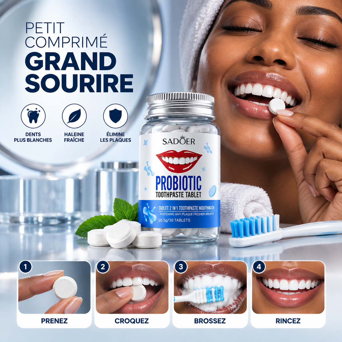 SADOER – Dentifrice en Comprimés Probiotiques