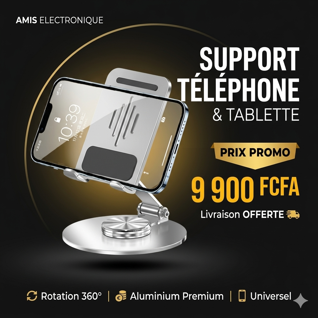 SUPPORT TELEPHONE-TABLETTE  POUR BUREAU