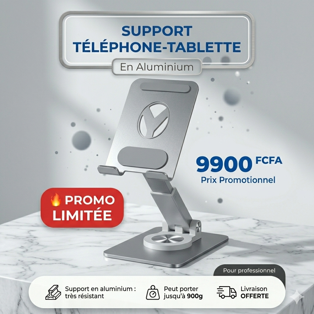 SUPPORT TELEPHONE-TABLETTE  POUR BUREAU